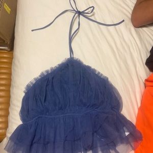 Crop top with halter tie